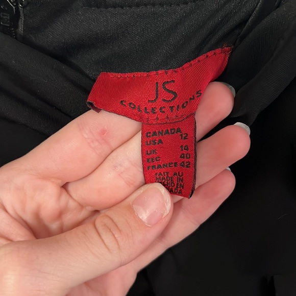 JS Collections black dress with ruffles size 12 - Picture 3 of 7